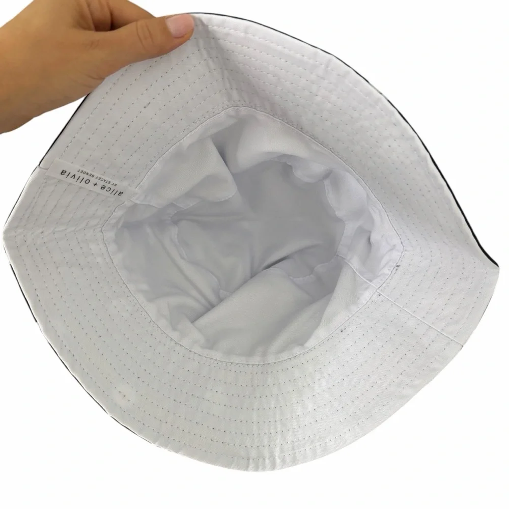 NEW Alice‎ & Olivia Black Sunflower Reversible Bucket Hat